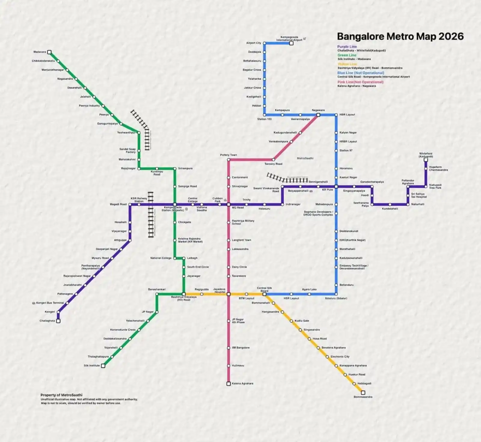 Bangalore Metro Map 2026